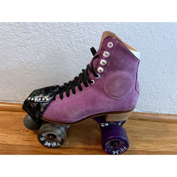 WIFA Street Suede Roller Skates EU37 Purple Atom Pilot Falcon Plate Pulse Wheels - Picture 5 of 7